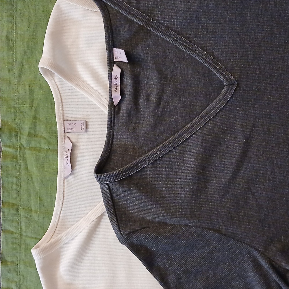 AnyBody Gray and White Tops Set - Picture 2 of 9